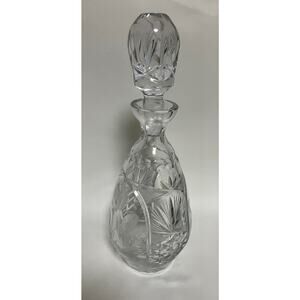 Crystal Decanter Vintage 11"  Clear Lead Glass with Stopper